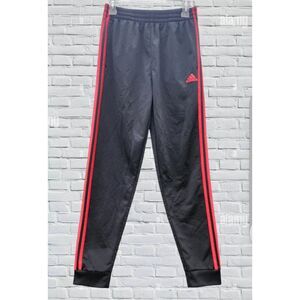 adidas Black Track Pants with Red Stripes